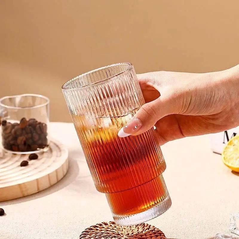 Ribbed Shape Glass with Wood Cap